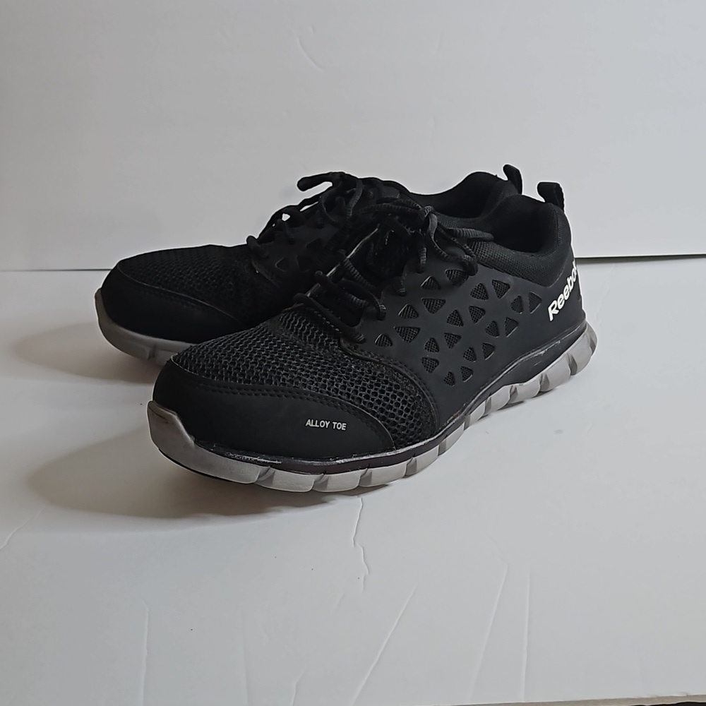 Reebok Alloy Toe Sublite Cushion work Shoe sz unisex W 10 M 8 Black Pre-…